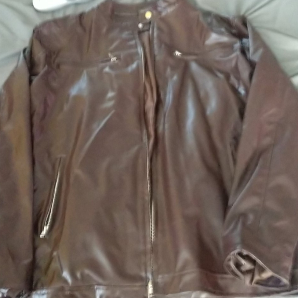Faux leather mens jacket